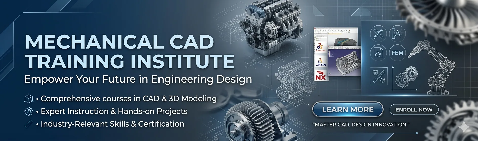 best Mechanical cad training Institute Banner images